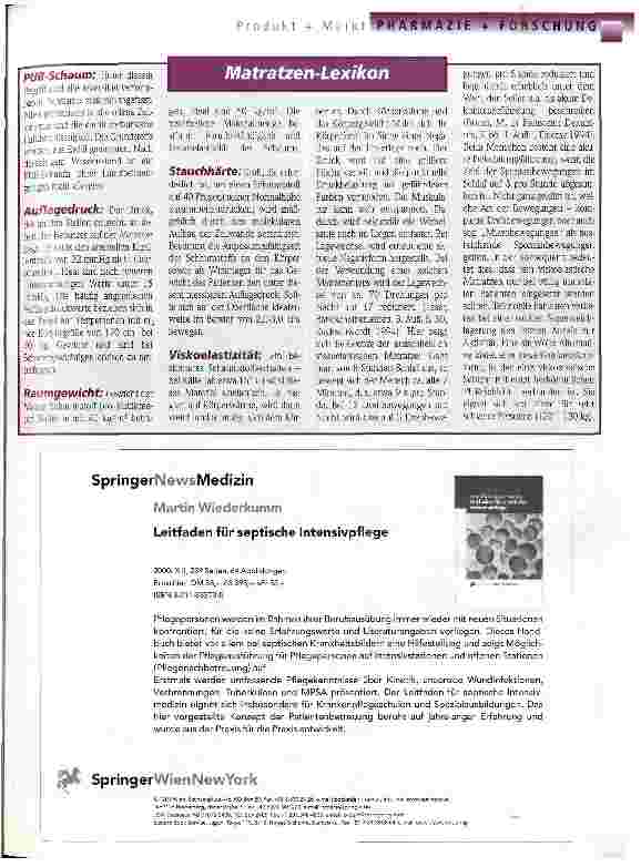 Vorschauseite 2: Matratzen in der Dekubitusprophylaxe