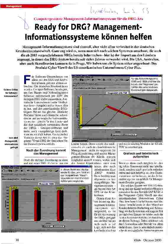 Vorschauseite 1: Ready for DRG? Management-Informationssysteme können helfen