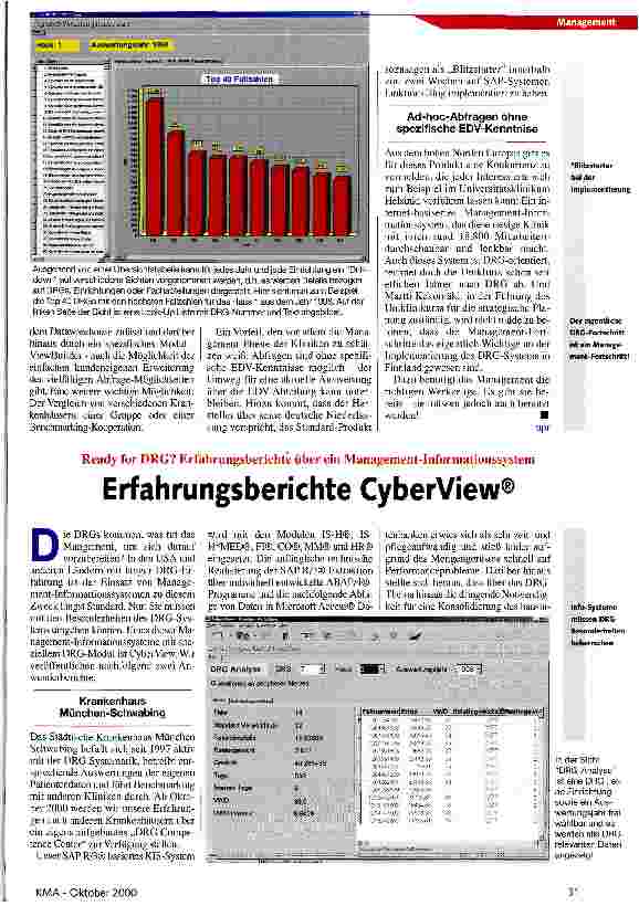 Vorschauseite 2: Ready for DRG? Management-Informationssysteme können helfen