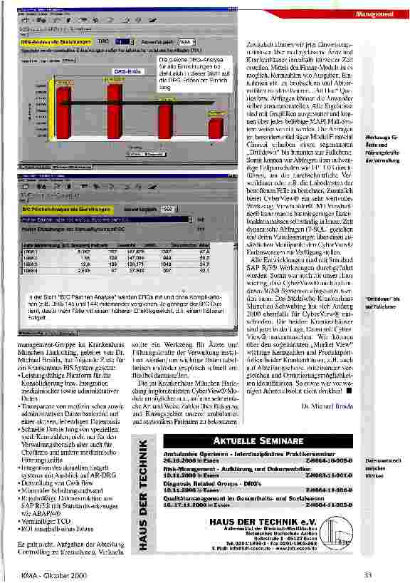 Vorschauseite 4: Ready for DRG? Management-Informationssysteme können helfen