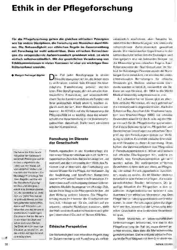 Vorschauseite 1: Ethik in der Pflegeforschung