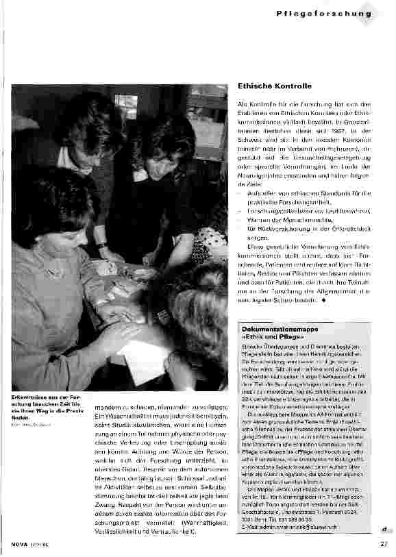 Vorschauseite 2: Ethik in der Pflegeforschung
