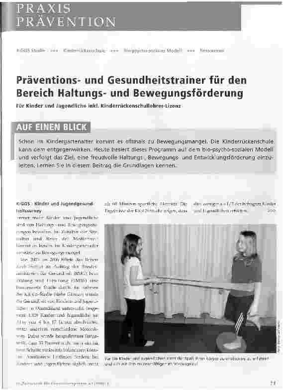 Vorschauseite 1: Präventionsund Gesundheitstrainer für den Bereich Haltungsund Bewegungsförderung