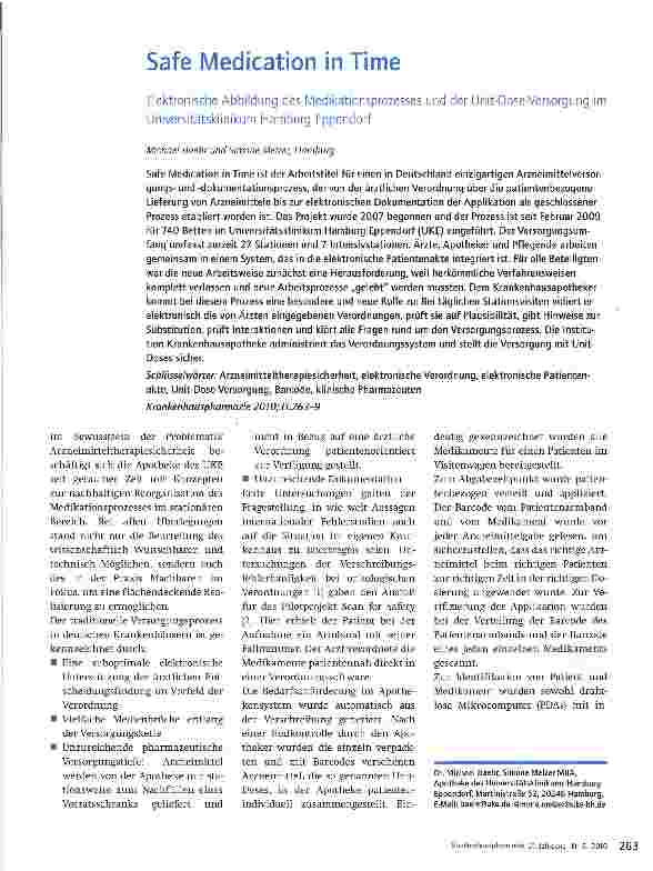 Vorschauseite 1: Safe Medication in Time