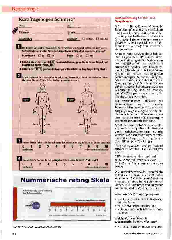Vorschauseite 2: Schmerzerfassung und Schmerztherapie bei Frühgeborenen (Teil 2)