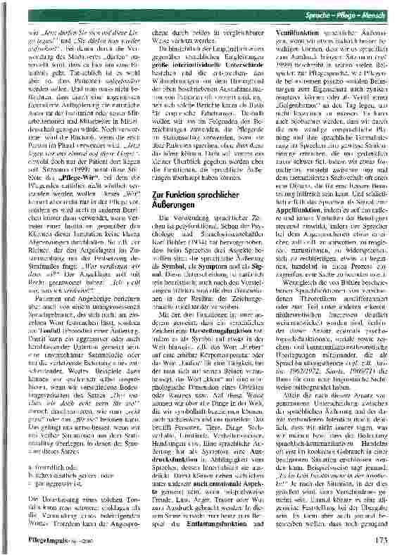 Vorschauseite 2: Wird die Sprache in der Pflege den Menschen gerecht? Einige Überlegungen zu den Namen, die Patienten im klinischen Alltag bekommen