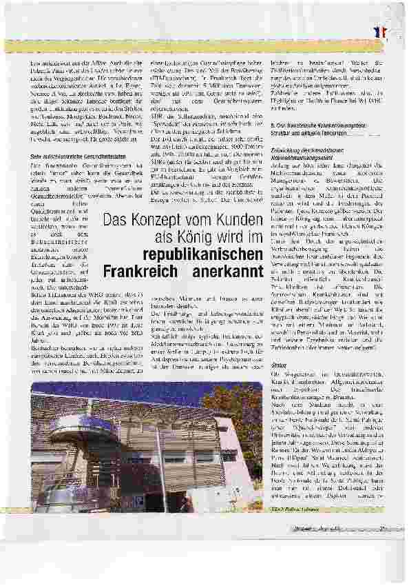 Vorschauseite 2: Das französische GesundheitssystemEin Bericht