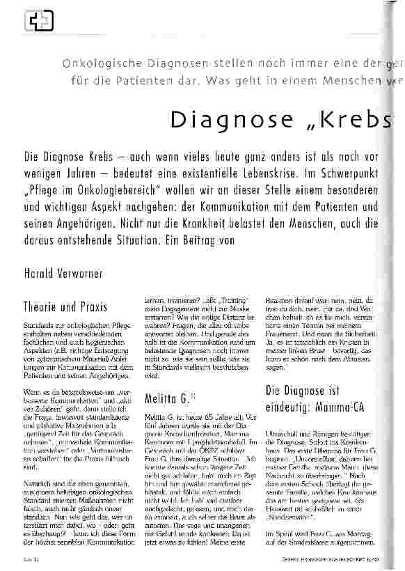 Vorschauseite 1: Diagnose Krebs