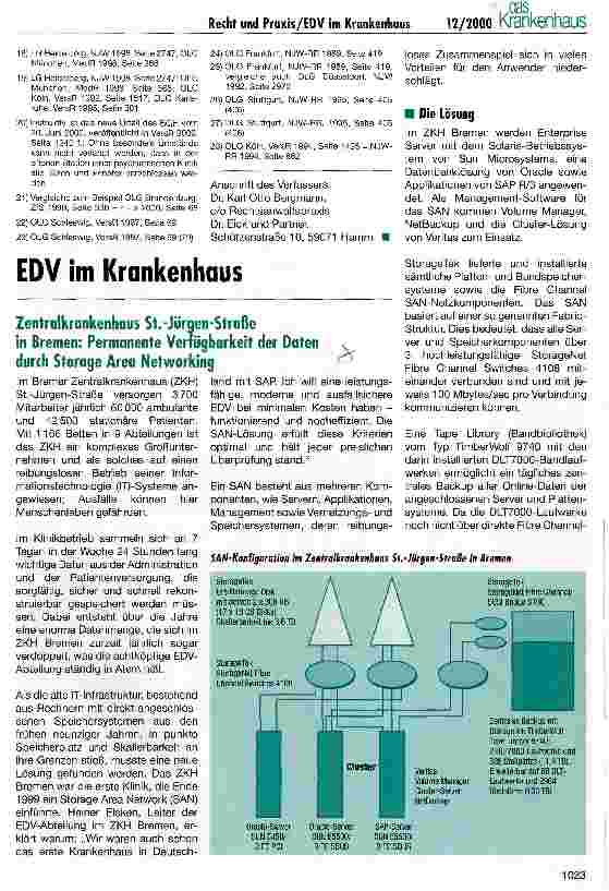Vorschauseite 1: EDV im Krankenhaus