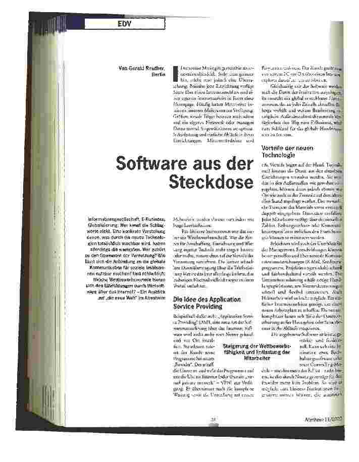 Vorschauseite 1: Software aus der Steckdose