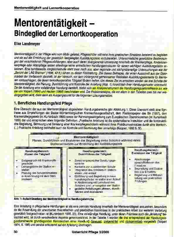 Vorschauseite 1: Mentorentätigkeit - Bindeglied der Lernortkooperation