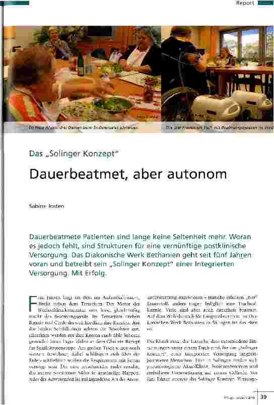 Vorschauseite 1: Dauerbeatmet aber autonom