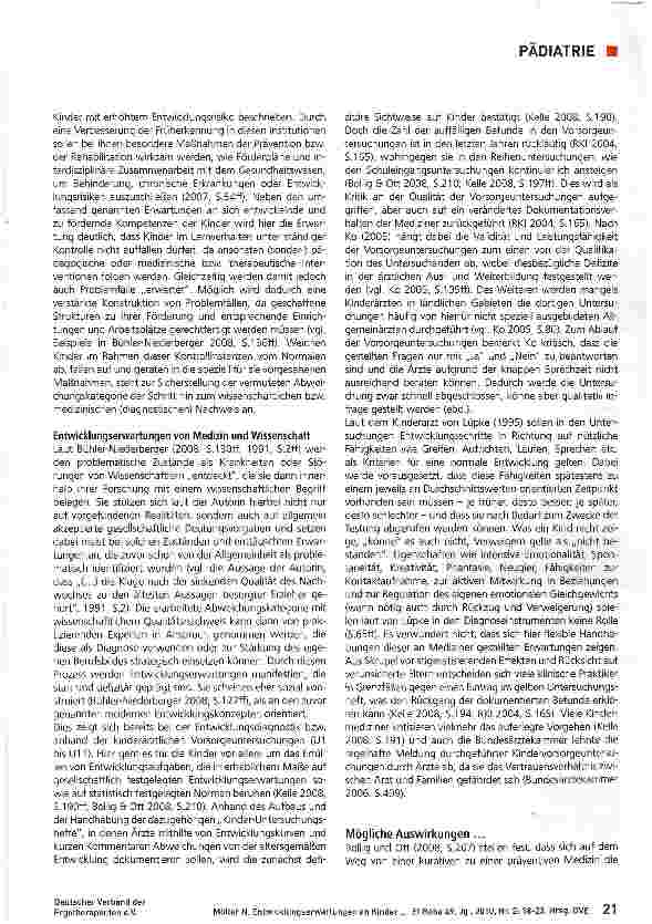 Vorschauseite 4: Entwicklungserwartungen an Kinder und ihre Relevanz für die Ergotherapie im pädiatrischen Arbeitsfeld - Teil 1 -