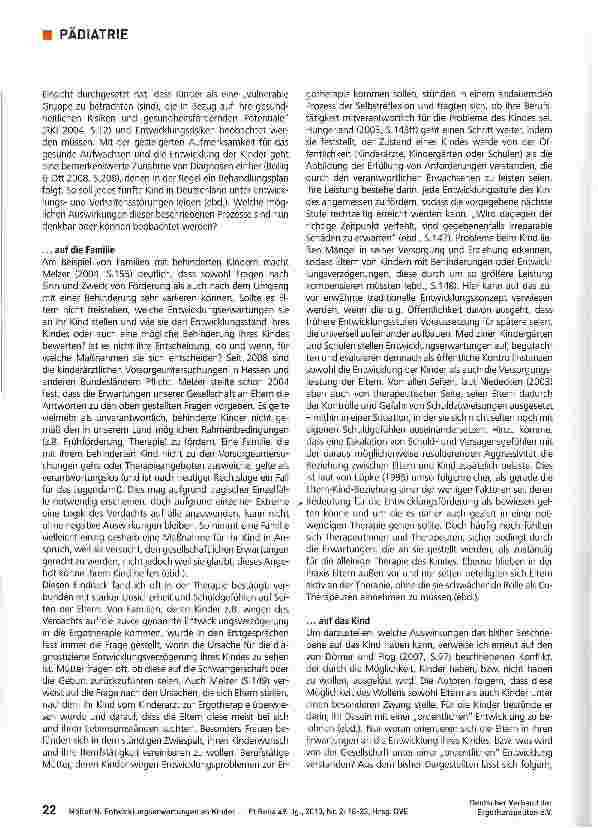 Vorschauseite 5: Entwicklungserwartungen an Kinder und ihre Relevanz für die Ergotherapie im pädiatrischen Arbeitsfeld - Teil 1 -