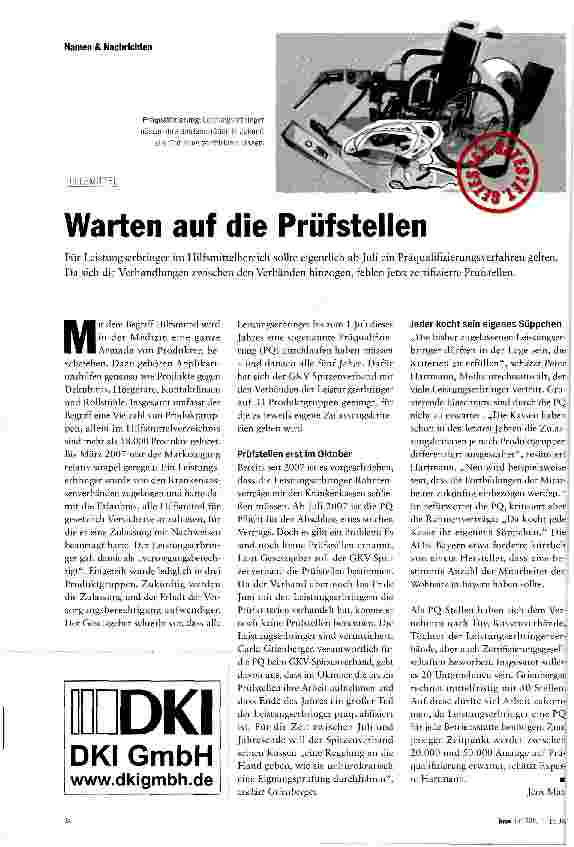 Vorschauseite 1: Warten auf die Priifstellen