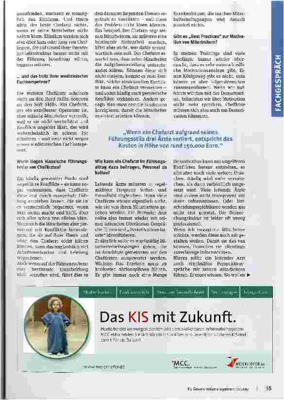 Vorschauseite 2: Ein gutes Klinikdirektorium braucht starke Chefärzte