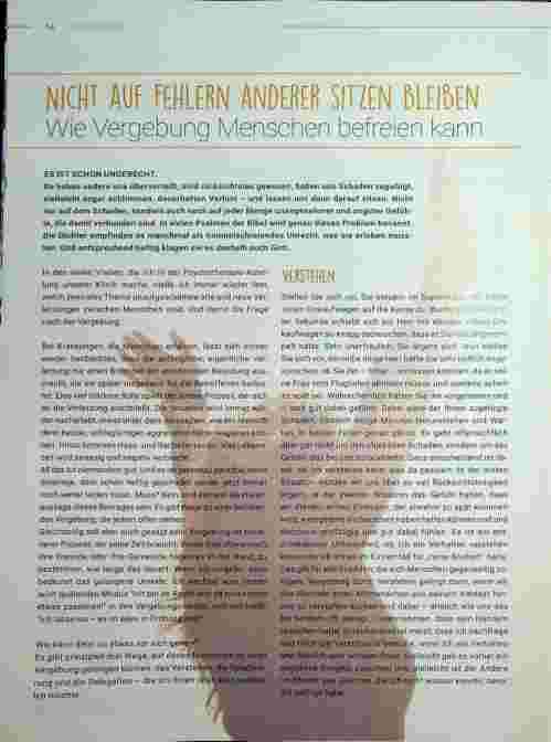 Vorschauseite 1: NICHT AUF FEHLERN ANDERER SITZEN BLEIBEN Wie Vergebung Menschen befreien kann