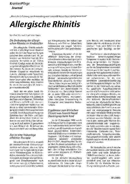 Vorschauseite 1: Allergische Rhinitis