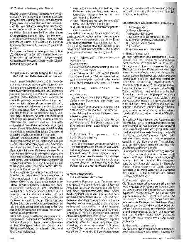 Vorschauseite 3: Die Rolle des Pflegepersonals auf einer psychosomatischen Station