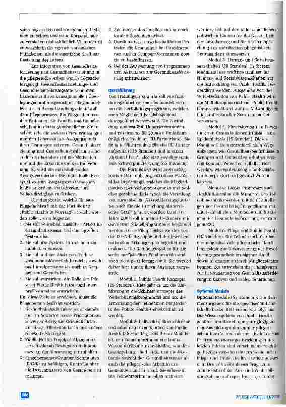 Vorschauseite 3: Public Health und Pflege in Europa