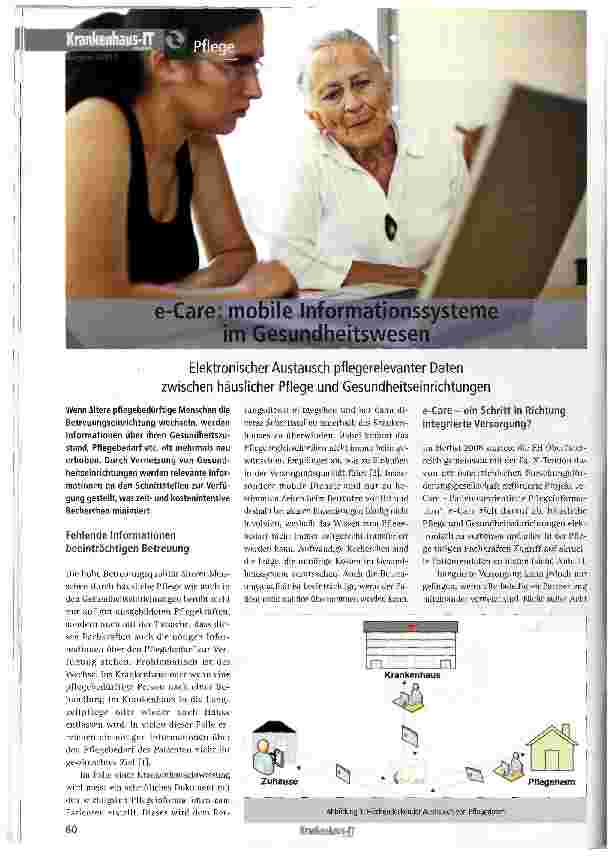 Vorschauseite 1: e-Care: mobile Informationssysteme im Gesundheitswesen