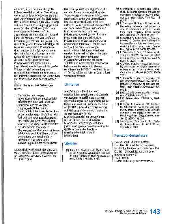 Vorschauseite 4: Häufigkeit und Vermeidbarkeit nosokomialer Infektionen - Eine Hochrechnung für Deutschland