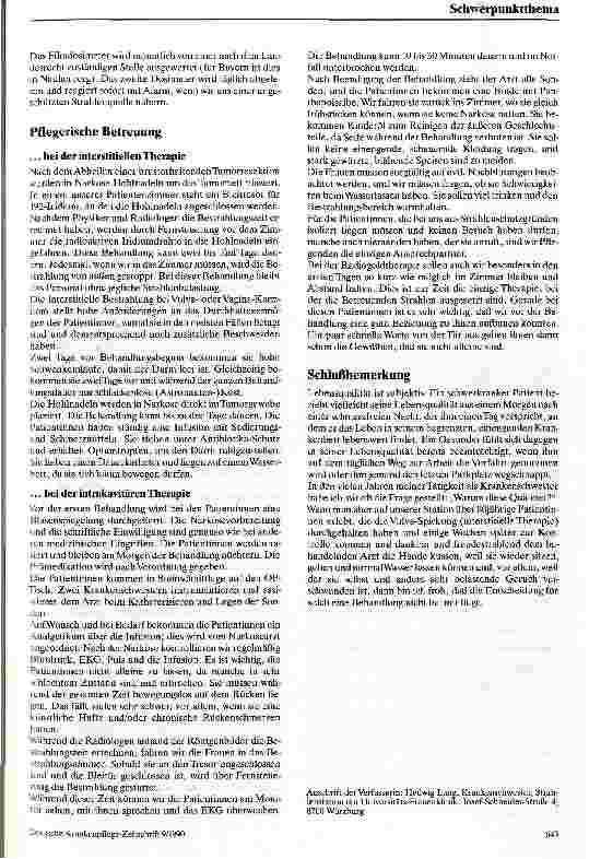 Vorschauseite 2: Krankenpflege auf einer gynäkologischen Strahlenstation