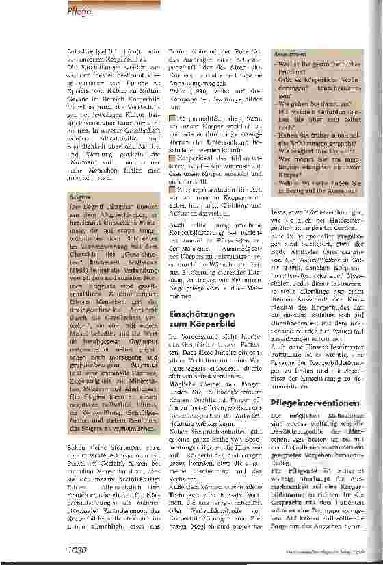 Vorschauseite 3: Körperbildstörungen - eine Aufgabe für die Pflege Lebensqualität verbessern