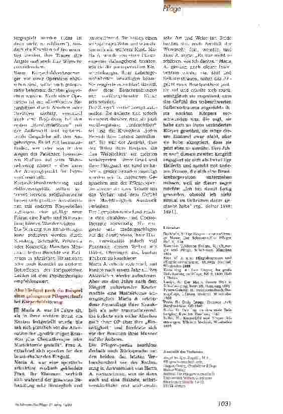 Vorschauseite 4: Körperbildstörungen - eine Aufgabe für die Pflege Lebensqualität verbessern
