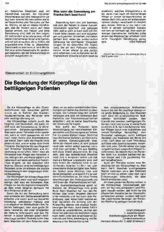 Vorschauseite 3: Die Bedeutung der Zuwendung aus pflegerischer Sicht