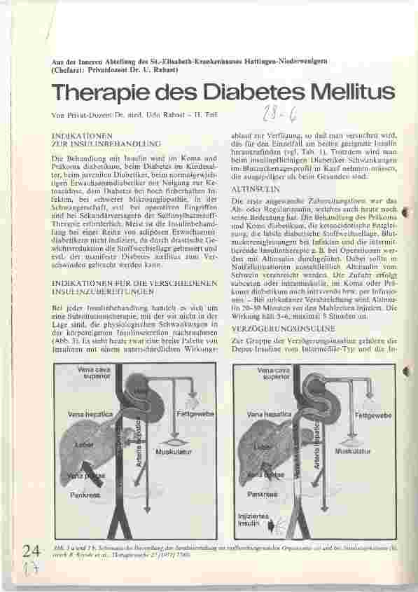 Vorschauseite 1: Therapie des Diabetes Mellitus
