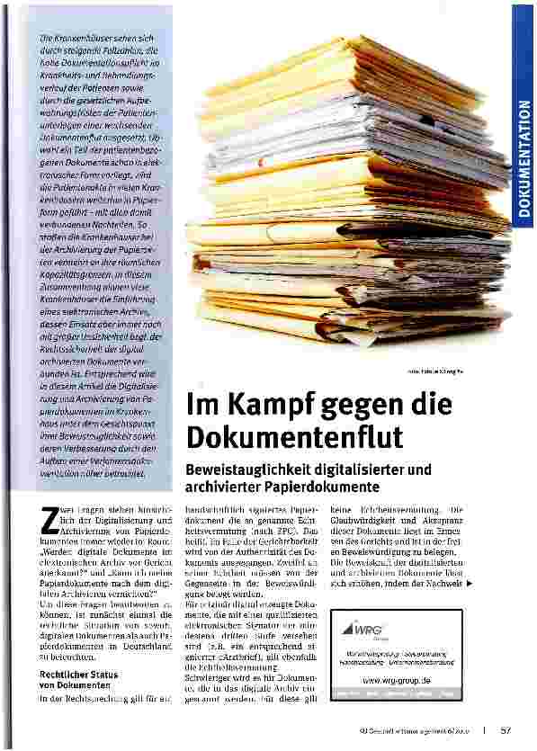 Vorschauseite 1: Im Kampf gegen die Dokumentenflut