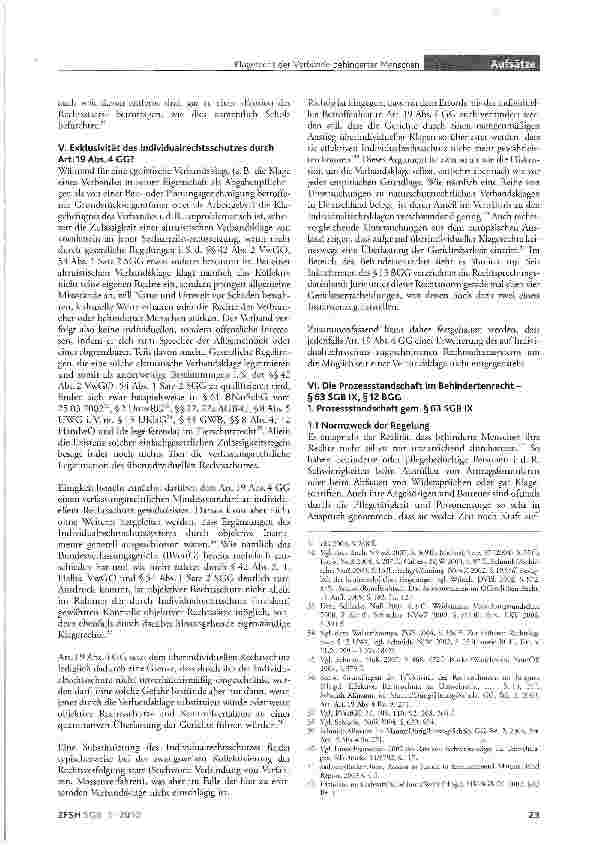 Vorschauseite 5: Prozessführungsbefugnis und Klagerecht der Verbände behinderter Menschen nach SGB IX und Behindertengleichstellungsgesetz