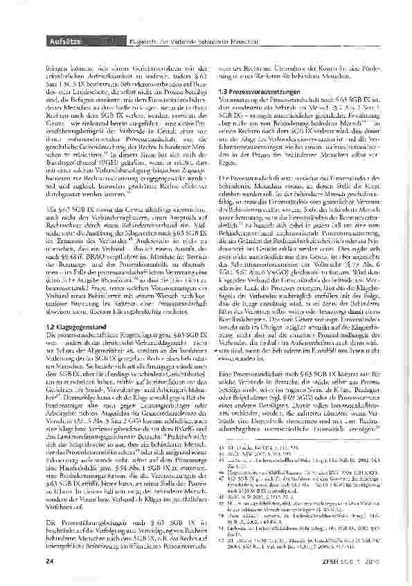 Vorschauseite 6: Prozessführungsbefugnis und Klagerecht der Verbände behinderter Menschen nach SGB IX und Behindertengleichstellungsgesetz