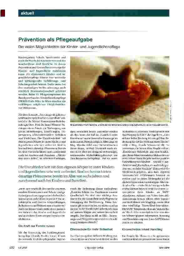 Vorschauseite 1: Prävention als Pflegeaufgabe