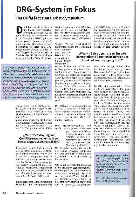 Vorschauseite 1: DRG-System im Fokus