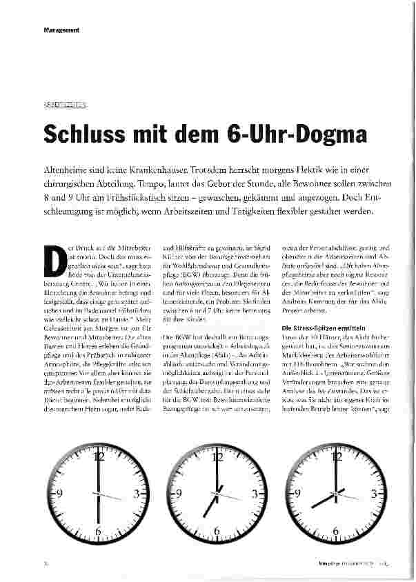 Vorschauseite 1: Schluss mit dem 6-Uhr-Dogma