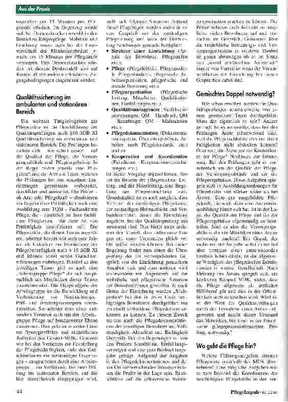 Vorschauseite 4: Was macht eigentlich die Pflege beim MDK?
