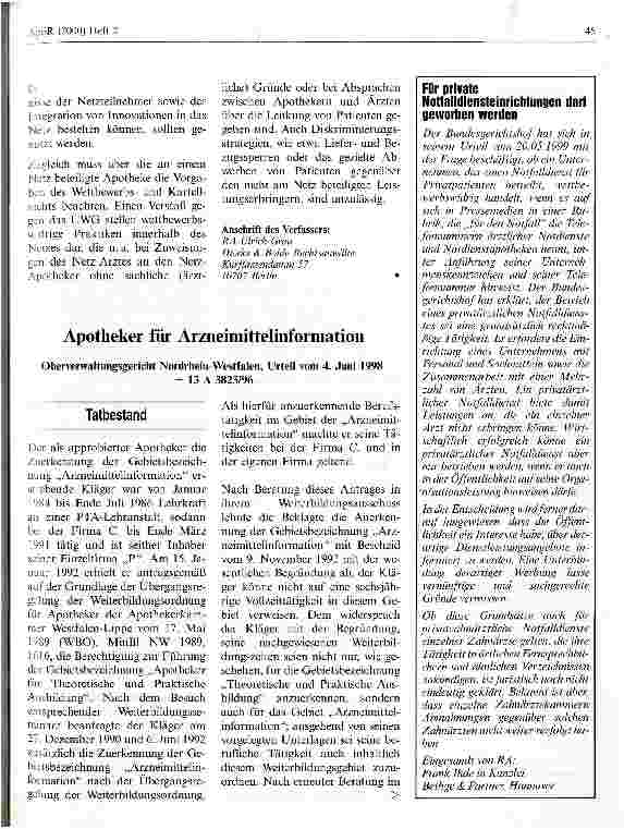Vorschauseite 1: Apotheker für Arzneimittelinformation