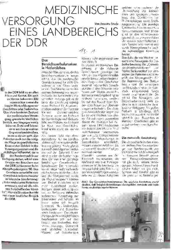 Vorschauseite 1: Medizinische Versorgung eines Landbereichs der DDR
