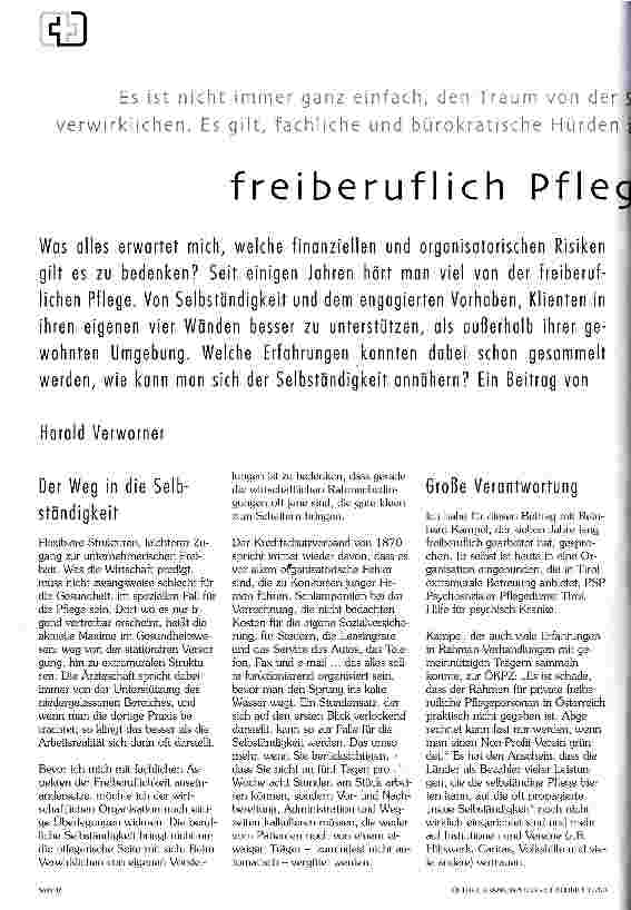 Vorschauseite 1: Freiberuflich Pflegen