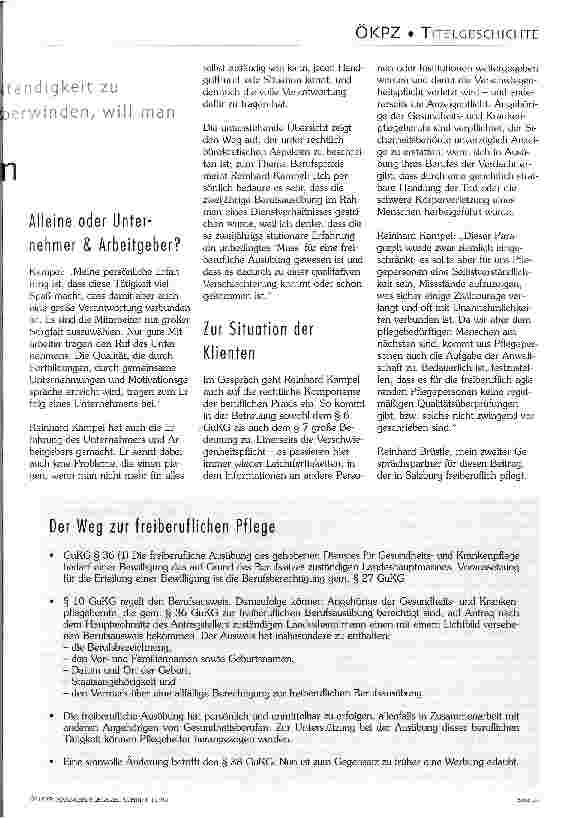Vorschauseite 2: Freiberuflich Pflegen