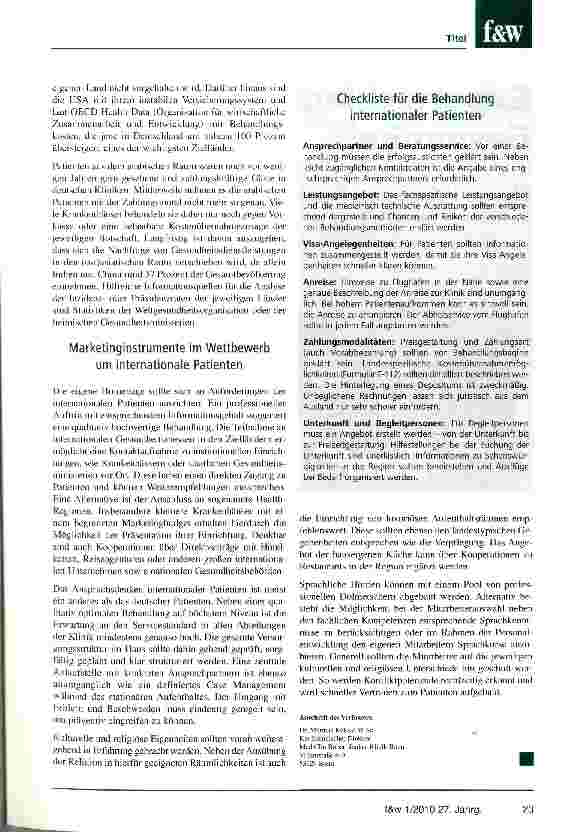Vorschauseite 2: Ungenutztes Potenzial internationaler Markt?