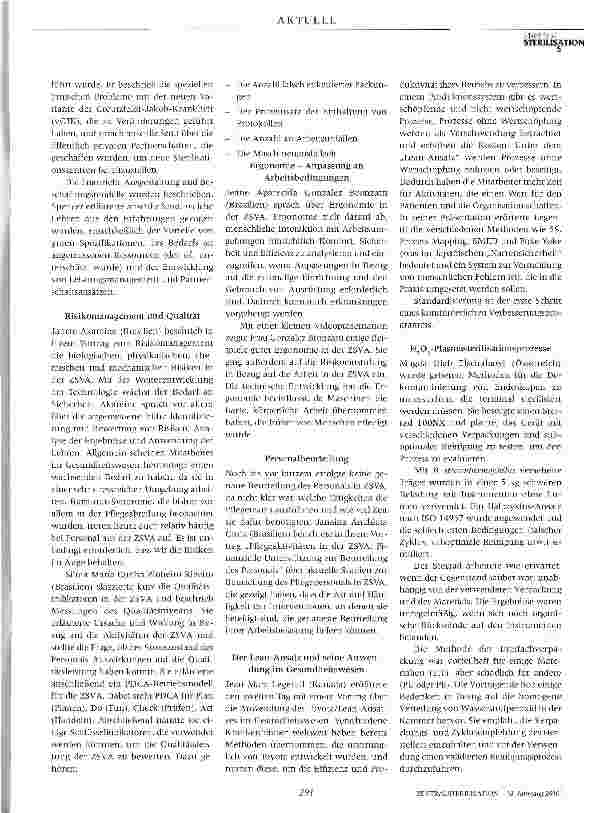 Vorschauseite 4: 11. Internationaler Kongress für Sterilgutaufbereitung
