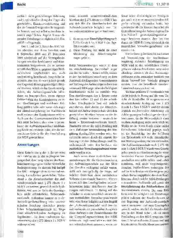Vorschauseite 2: Aufwandspauschale nach § 275 Absatz 1 c Satz 3 SGB V