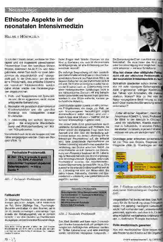 Vorschauseite 1: Ethische Aspekte in der neonatalen Intensivmedizin