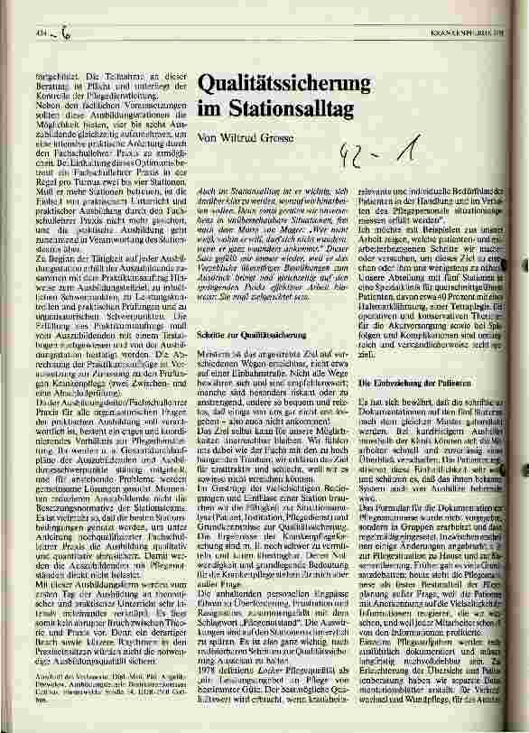 Vorschauseite 1: Qualitätssicherung im Stationsalltag