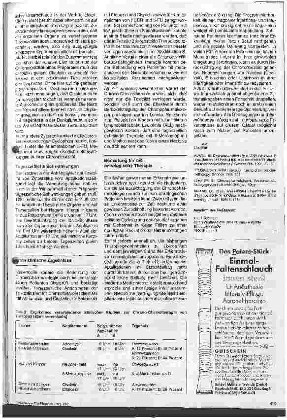 Vorschauseite 2: Chronopharmakologie und Zytostatikatherapie