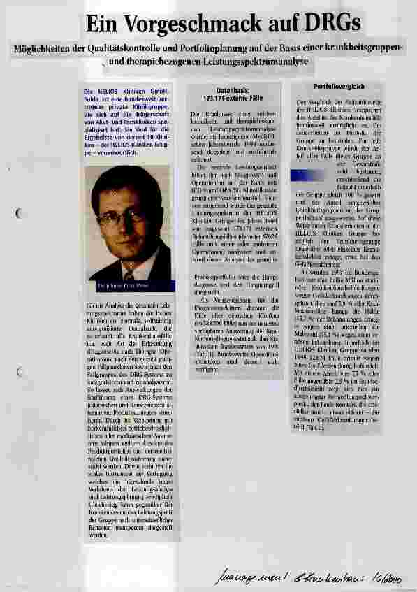 Vorschauseite 1: Ein Vorgeschmack auf DRGs Möglichkeiten der Qualitätskontrolle und Portfolioplanung