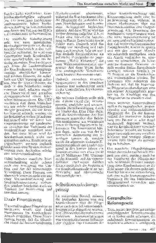 Vorschauseite 2: Das Krankenhaus zwischen Markt und Staat